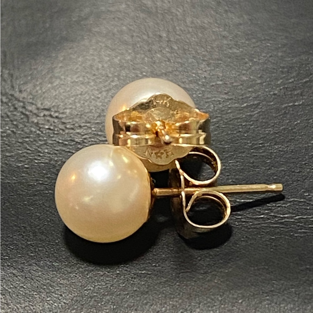 Pearl Earrings, Yellow Gold 14K